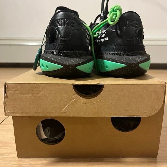Off-White x Nike Blazer Low '77 4-14 Black Electro Green DH7863-001 Size 9 DS - Picture 5 of 8